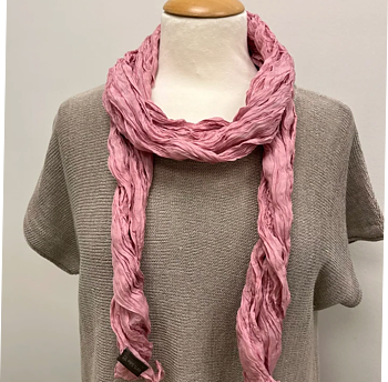Sidenscarf krinklad smal modell - Rosa dämpad