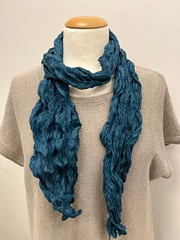 Sidenscarf krinklad smal modell - Petrol