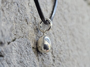 Silverbubbla med öppningsbar ring på läderarmband med förlängningskedja, 925 silver