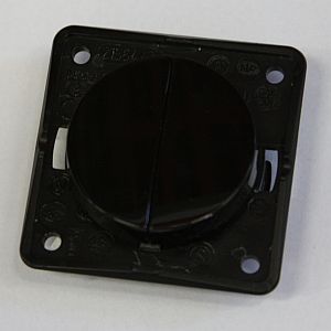 Strömbrytare dubbel Berker - Svart blank