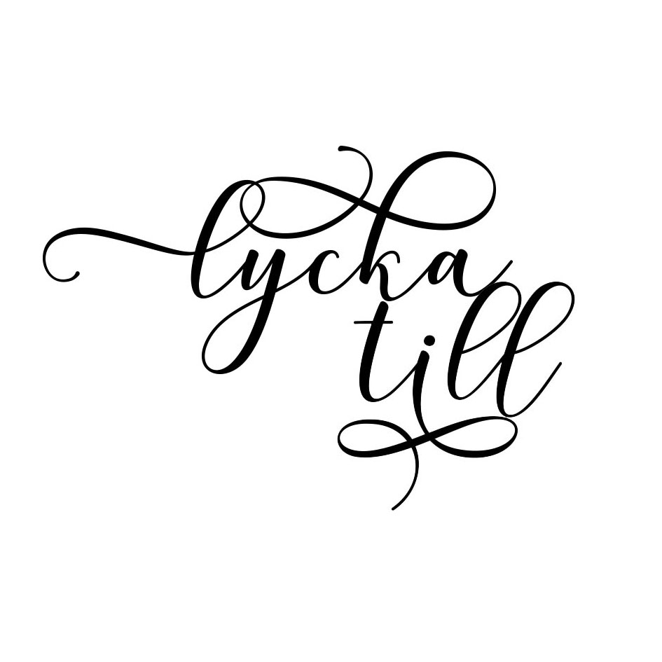 Lycka till, 60x 41mm, Gummistäpel, Reprint