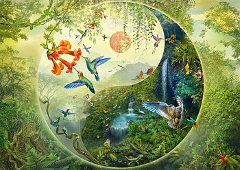Yin & Yang in the Forest of Hummingbirds, 1000 Bitar Schmidt