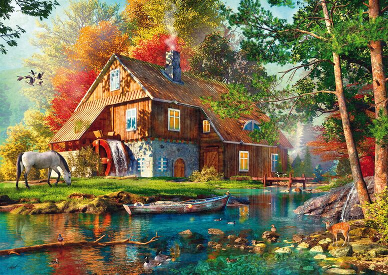 Water Mill in Autumn, 1000 Bitar Schmidt