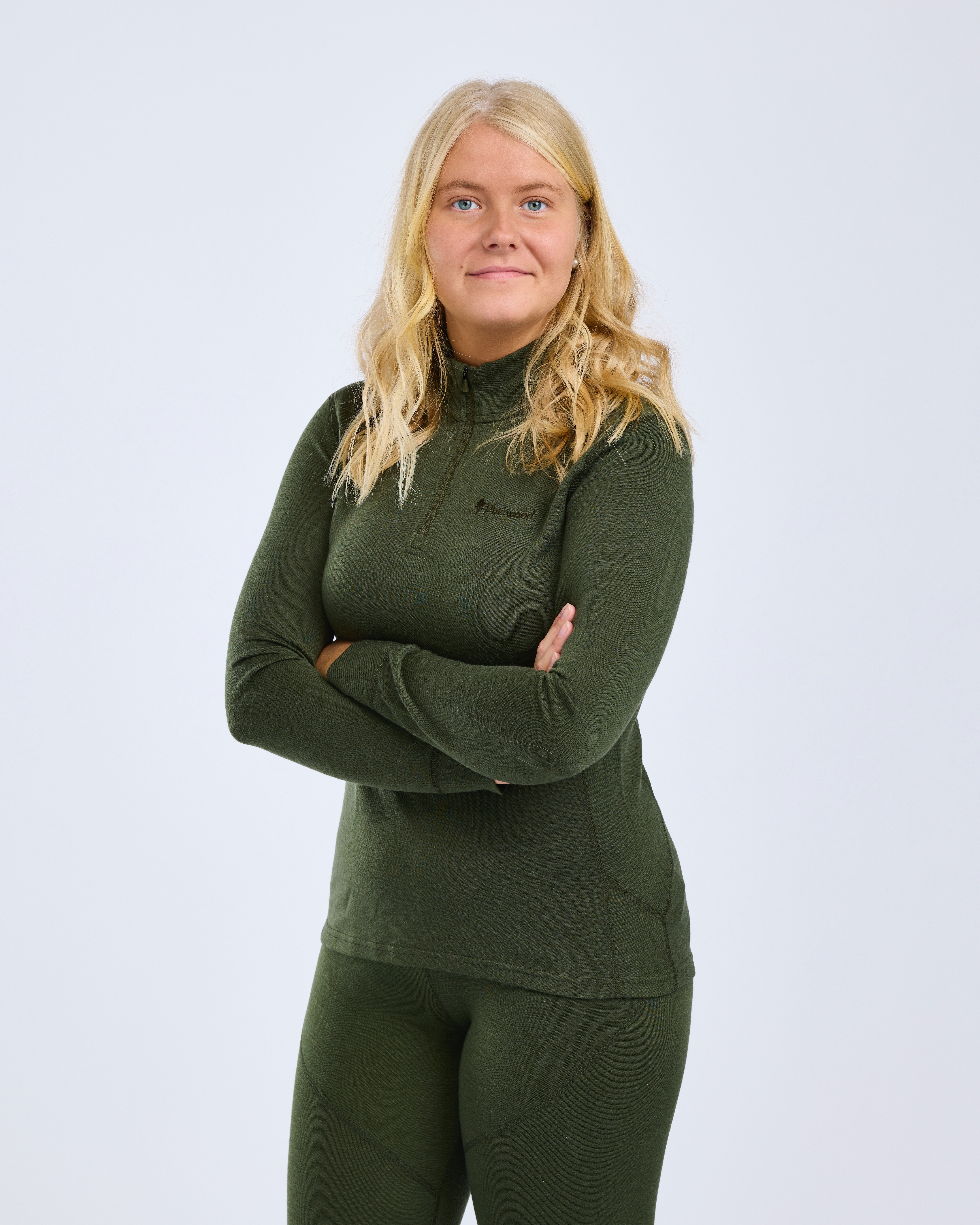 Pinewood Abisko Merino Halfzip Base Layer Sweater Women Mossgreen - 2