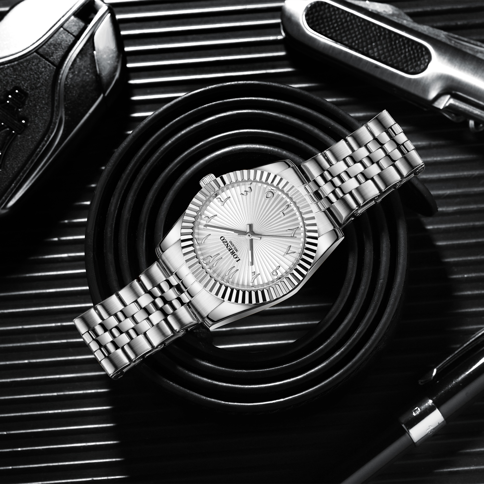 Lorenzo Starburst Arabic Silver - 4