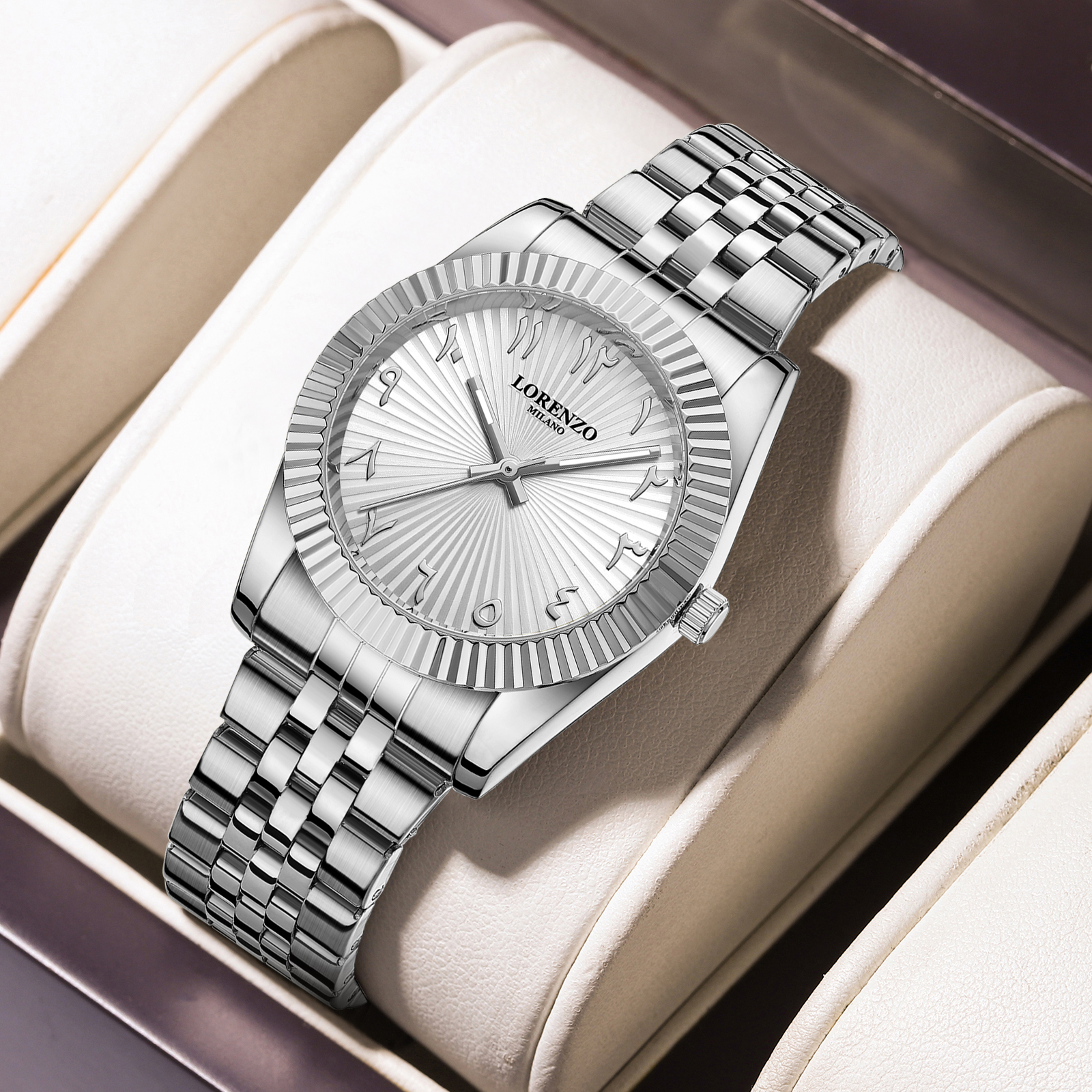 Lorenzo Starburst Arabic Silver - 8