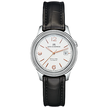 Sjöö Sandström Royal Steel Classic 41 ivory rosé index med alligatorband