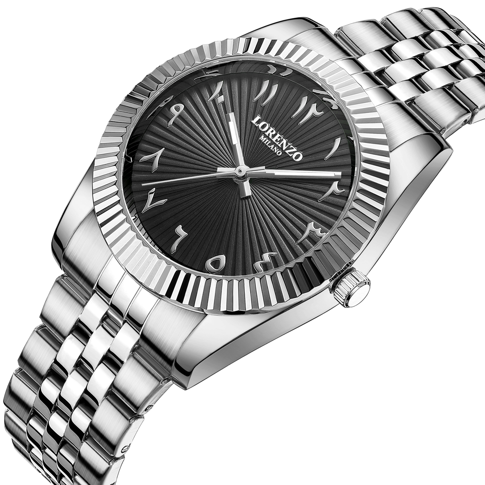 Lorenzo Starburst Arabic Silver Black - 2