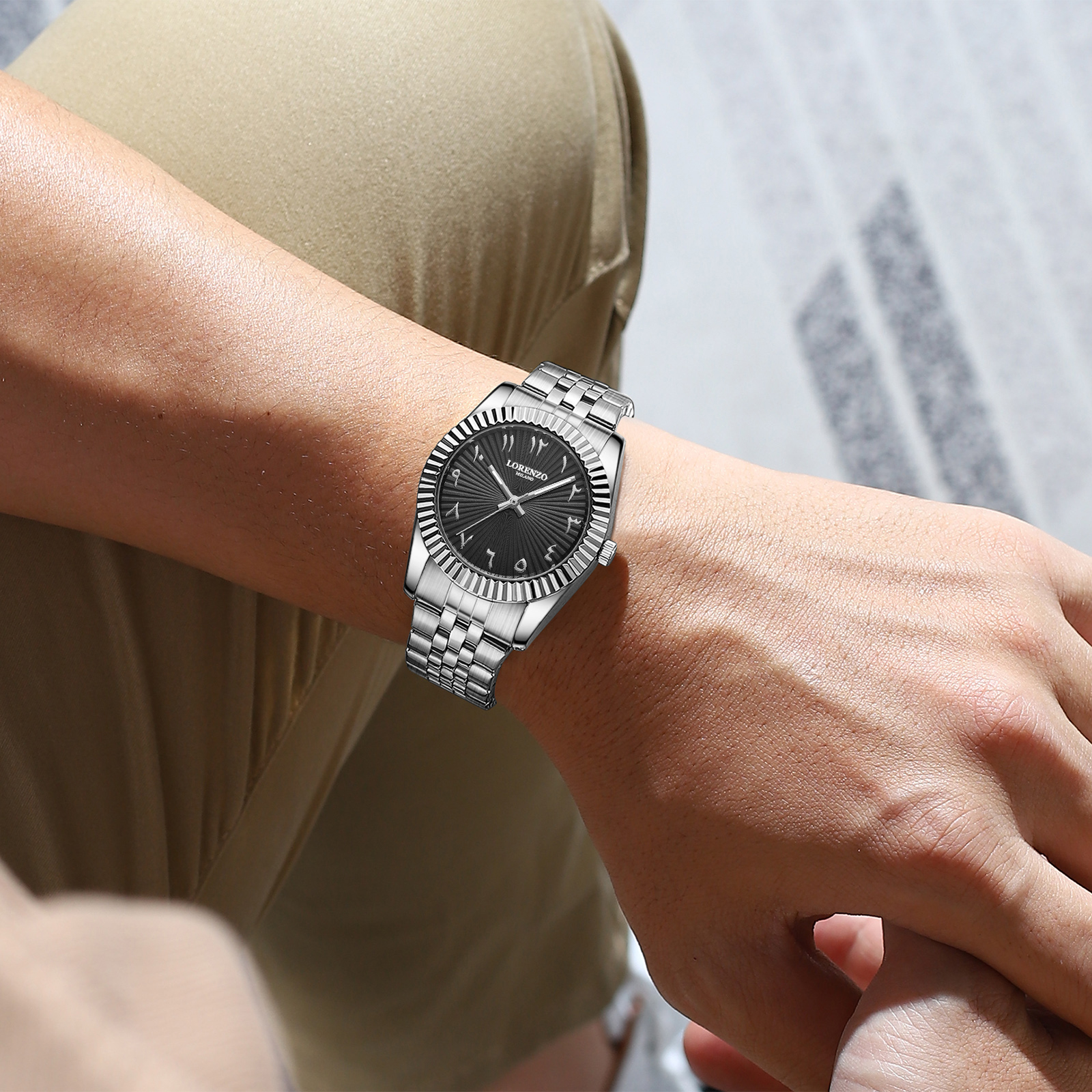 Lorenzo Starburst Arabic Silver Black - 7