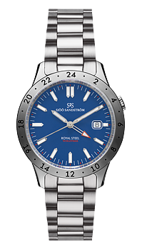 020807 Sjöö Sandström Royal Steel Worldtimer 41 blå