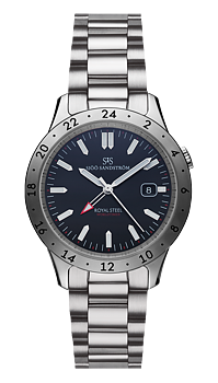 019979 Sjöö Sandström Royal Steel Worldtimer 41 svart