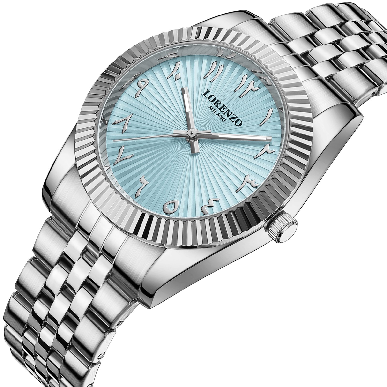 Lorenzo Starburst Arabic Silver Sky Blue - 2