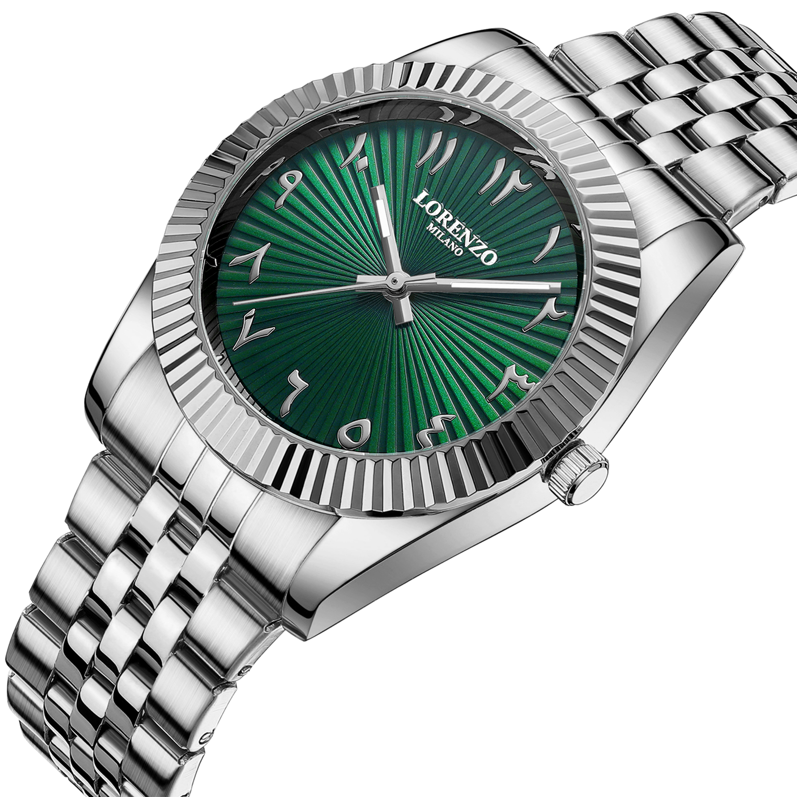 Lorenzo Starburst Arabic Silver Green - 2