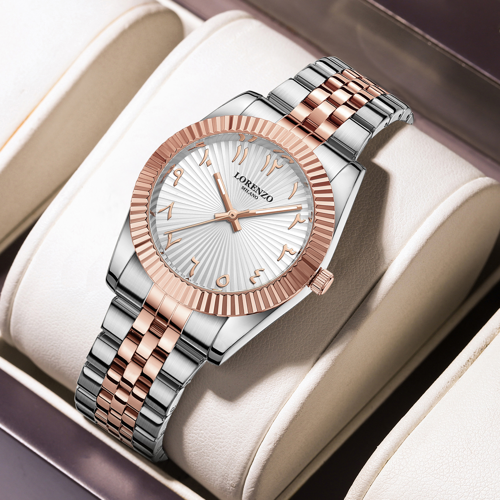 Lorenzo Starburst Arabic Silver Rose Gold - 8