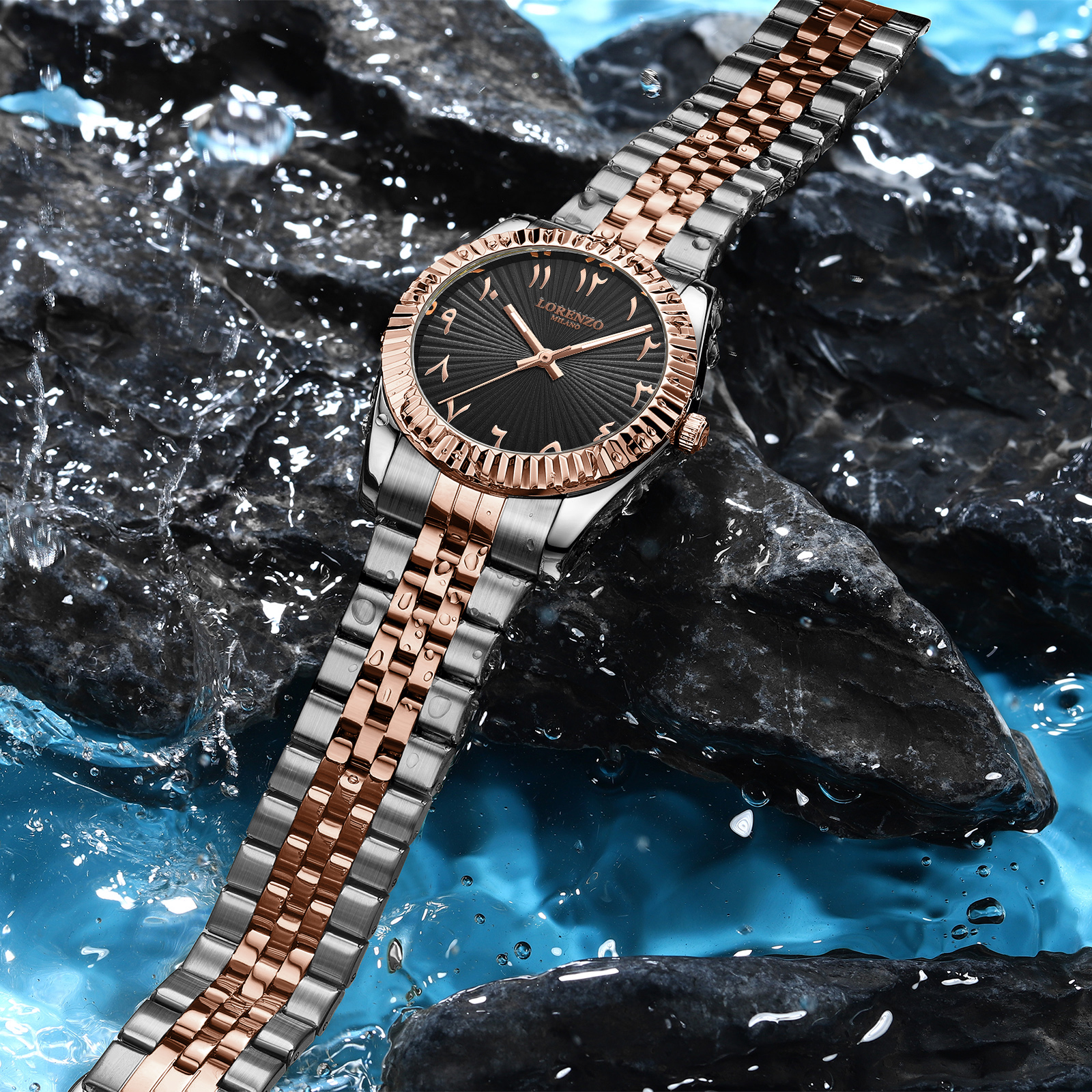 Lorenzo Starburst Arabic Silver Rose Gold Black - 5