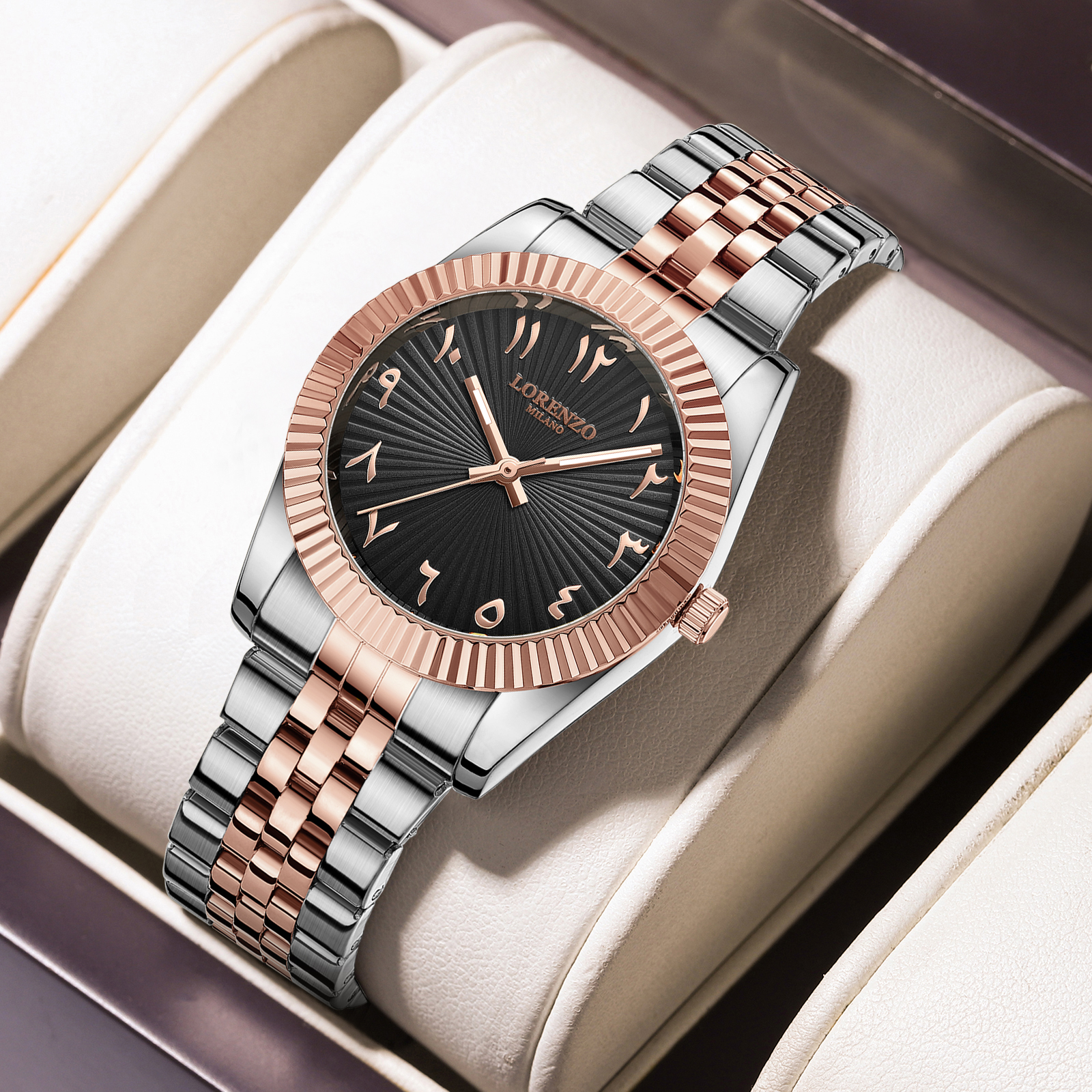 Lorenzo Starburst Arabic Silver Rose Gold Black - 8