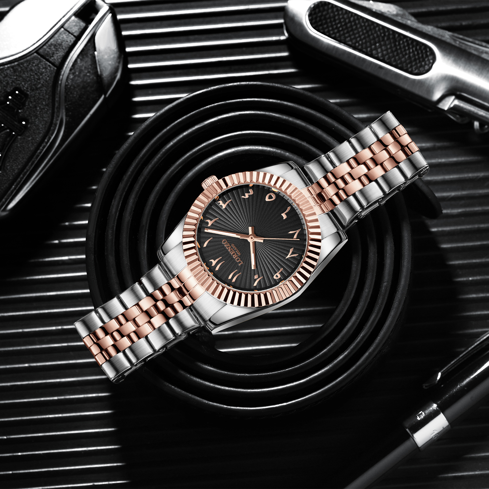 Lorenzo Starburst Arabic Silver Rose Gold Black - 4