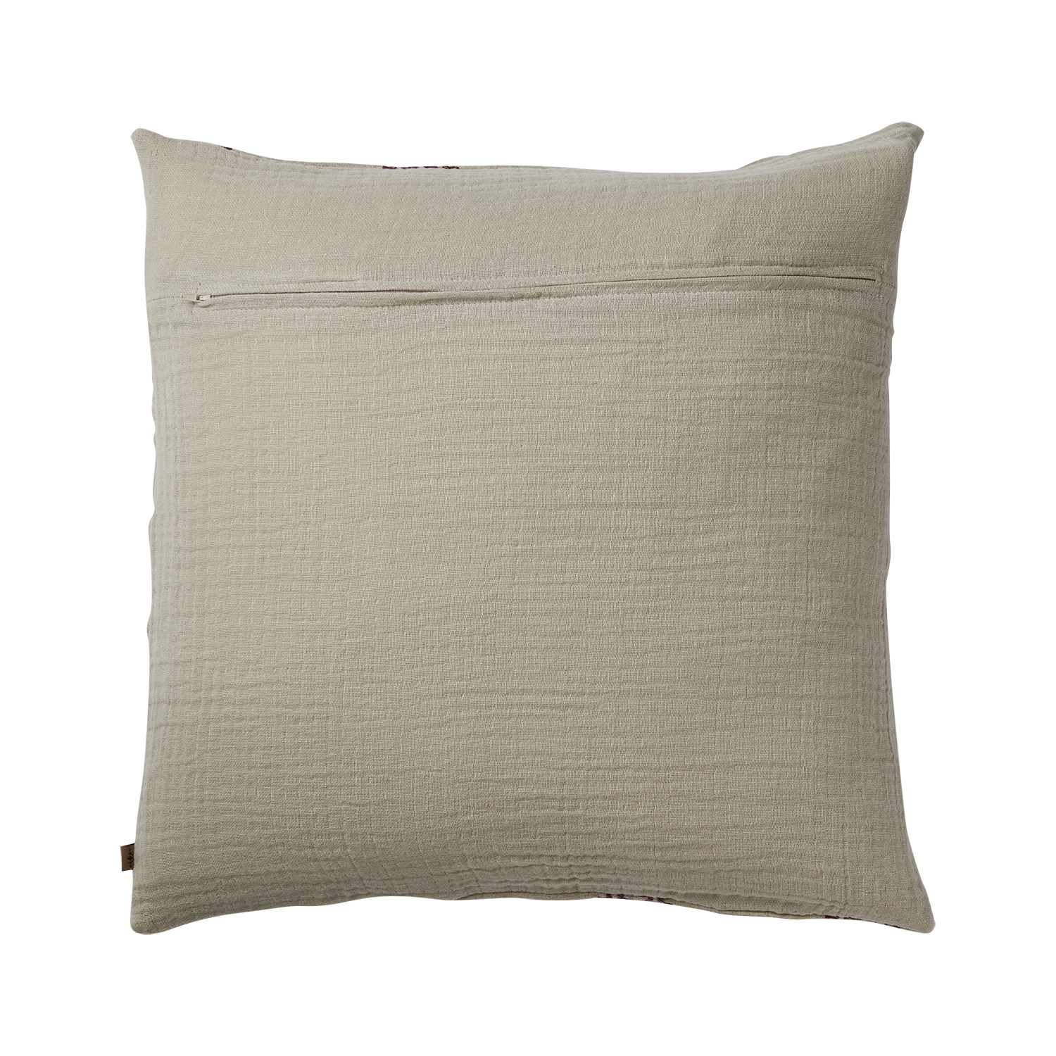 Kuddfodral i Linneblandning  Röd/Beige   - 4