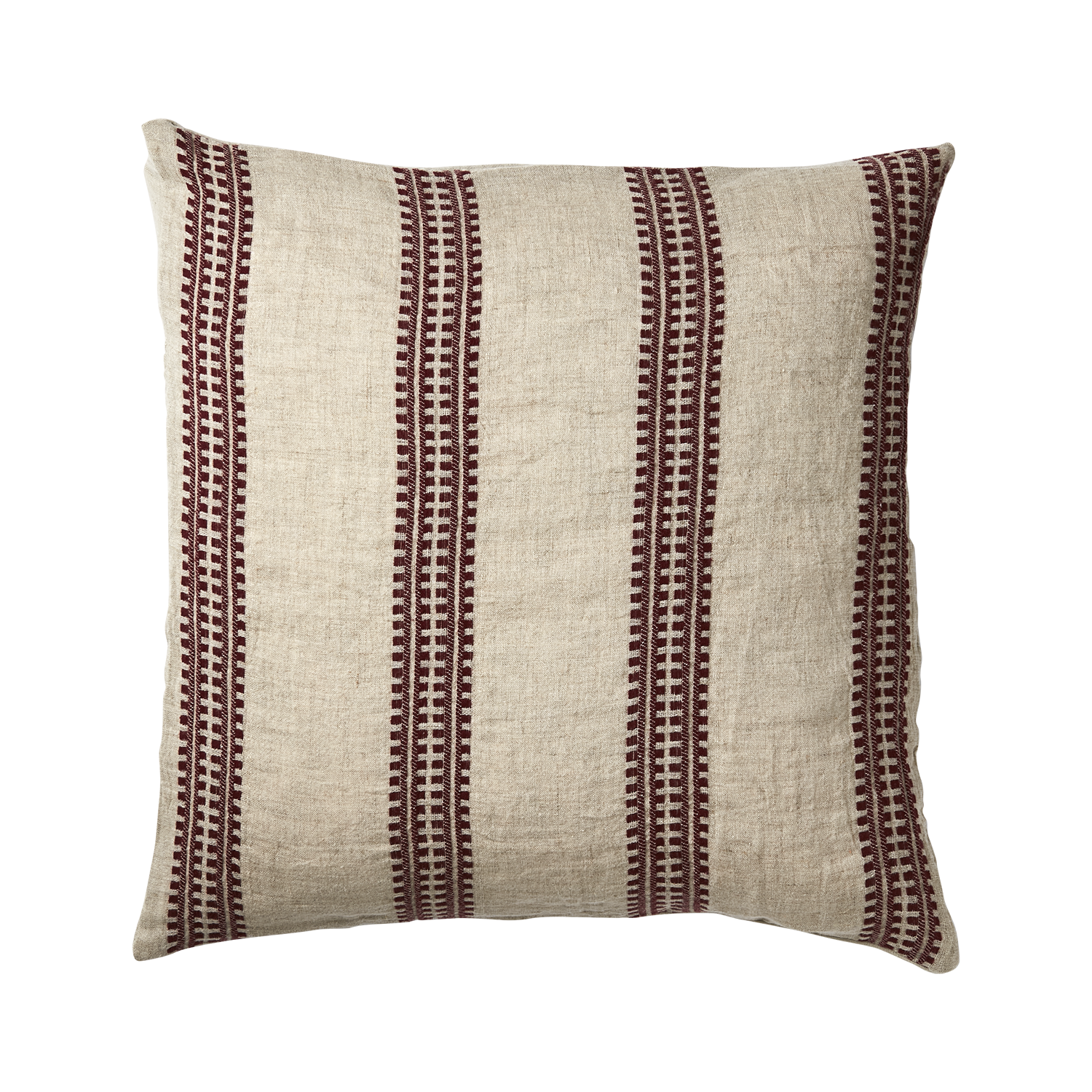 Kuddfodral i Linneblandning  Röd/Beige  