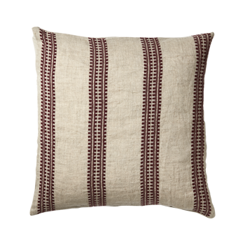 Kuddfodral i Linneblandning Röd/Beige