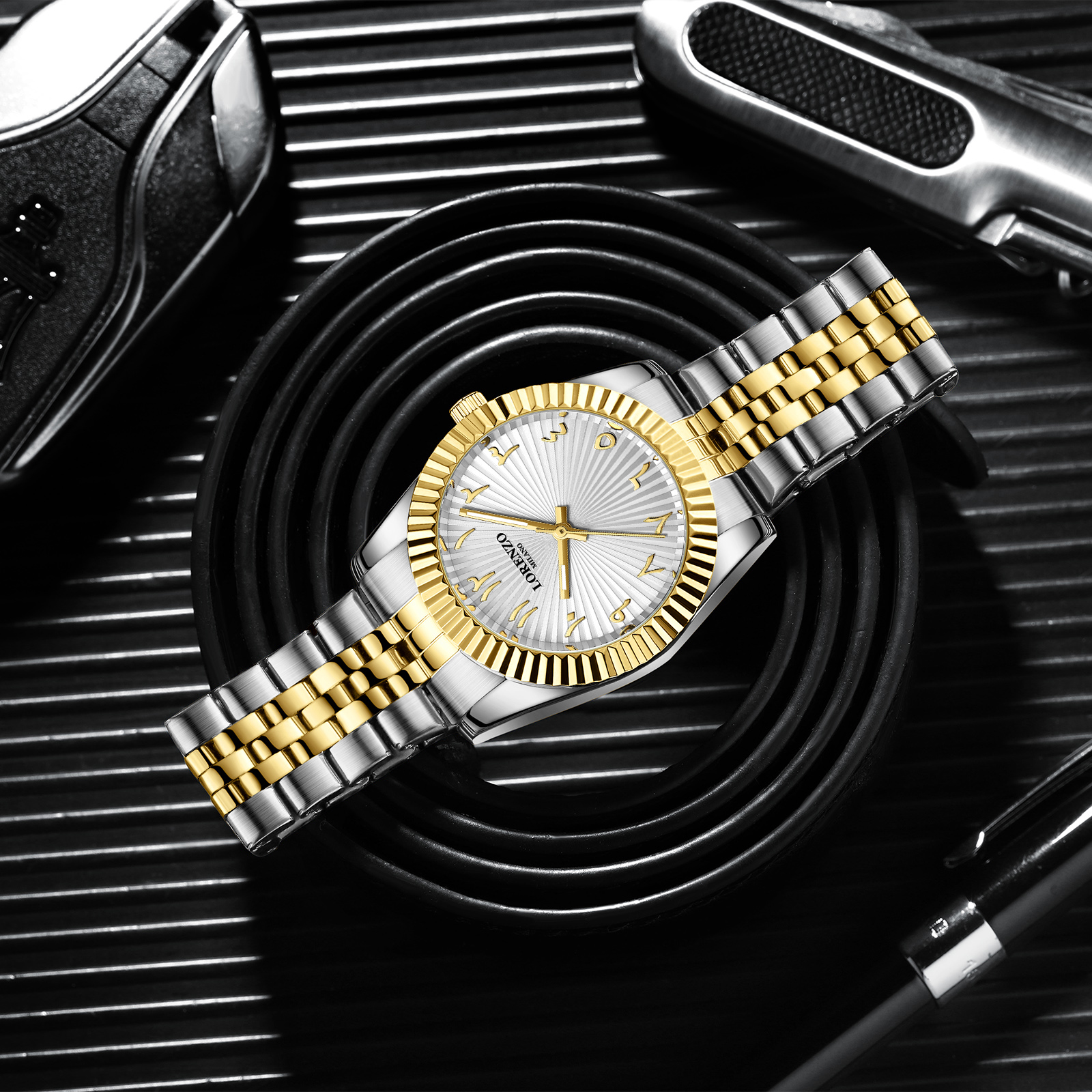 Lorenzo Starburst Arabic Silver Gold - 4