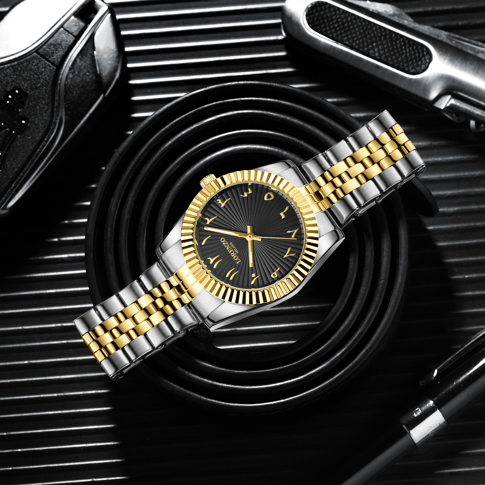 Lorenzo Starburst Arabic Silver Gold Black - 4