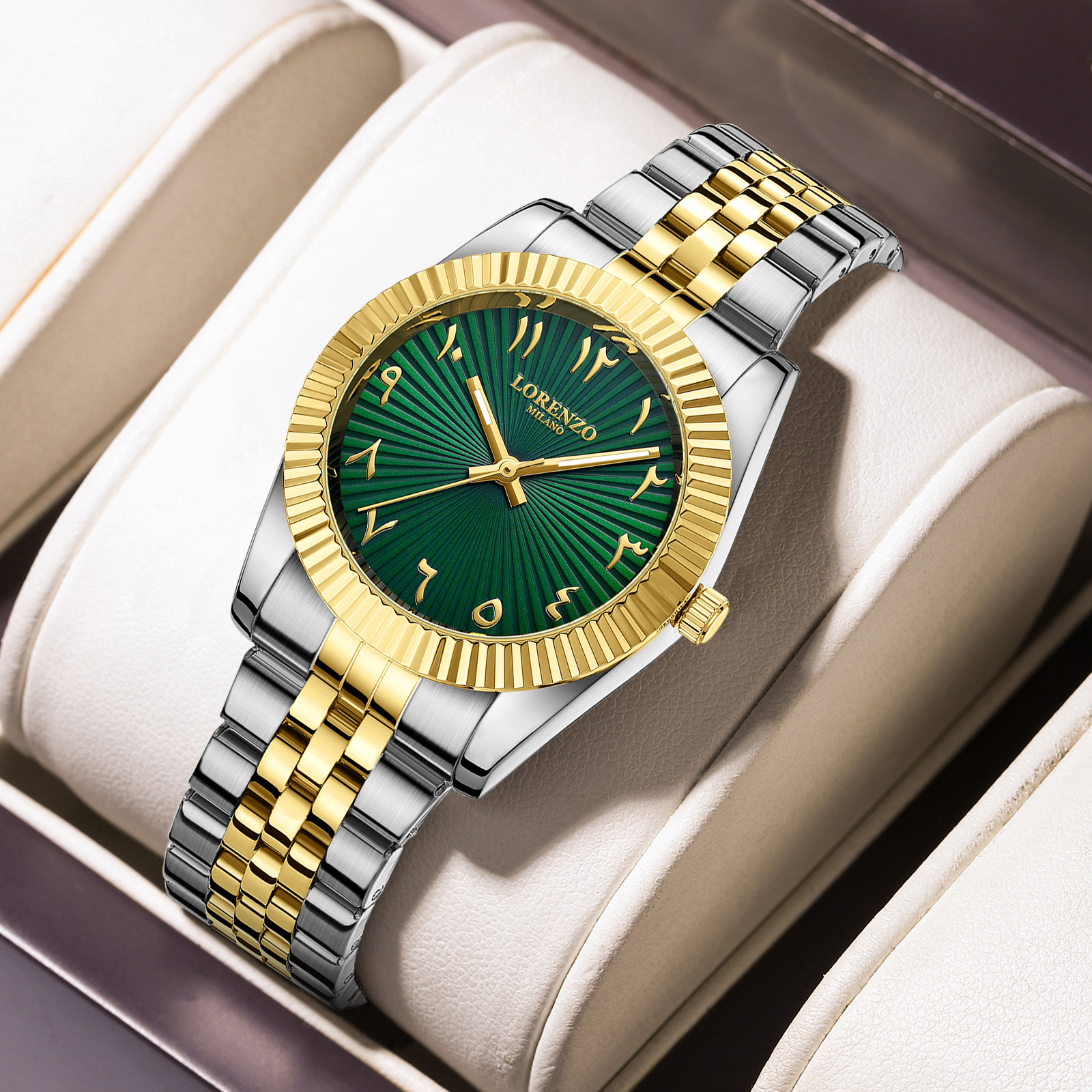 Lorenzo Starburst Arabic Silver Gold Green - 8
