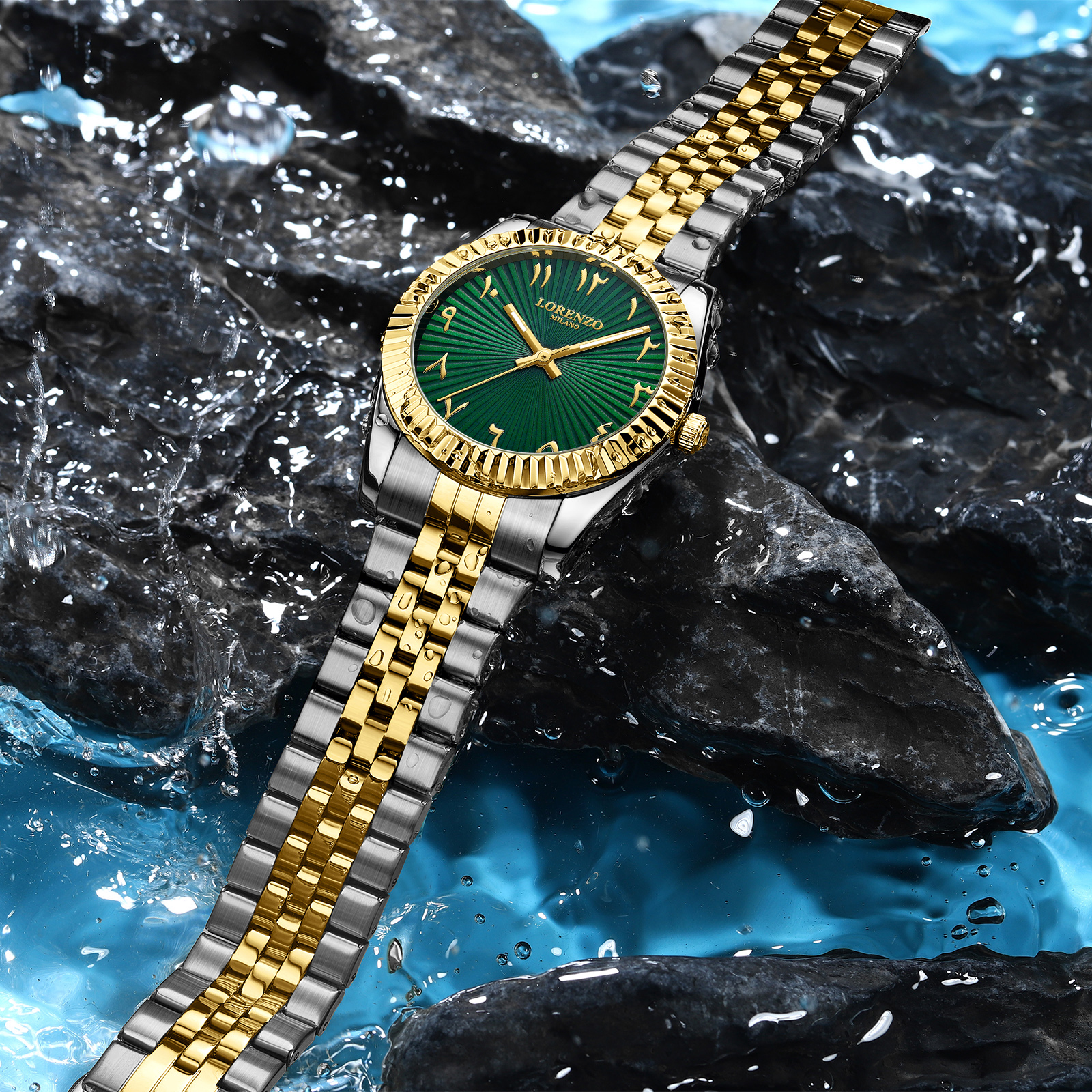 Lorenzo Starburst Arabic Silver Gold Green - 5