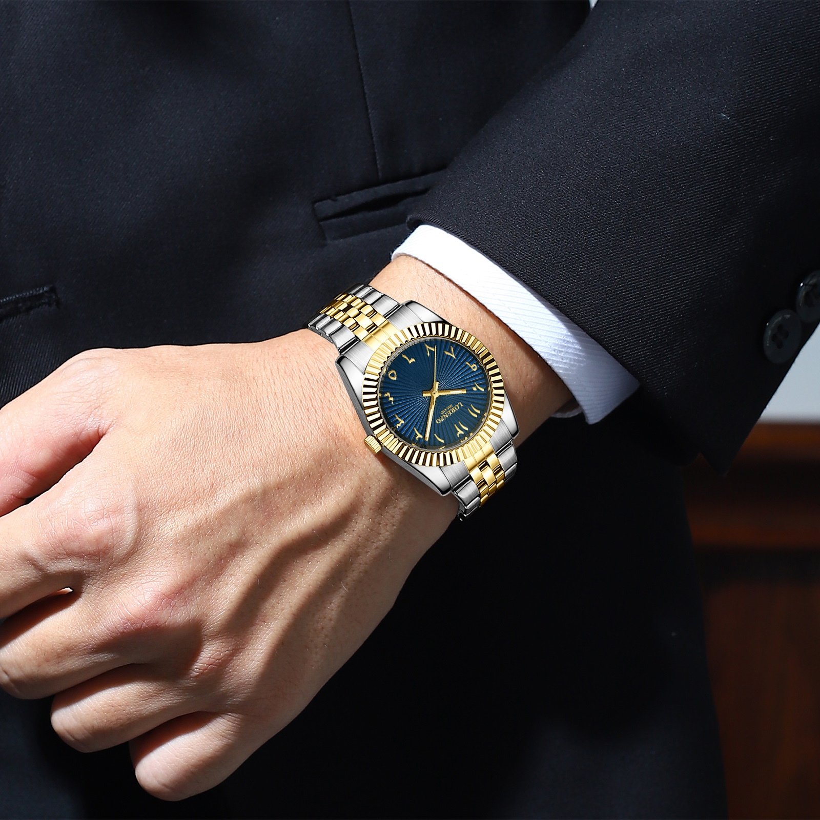 Lorenzo Starburst Arabic Silver Gold Blue - 6