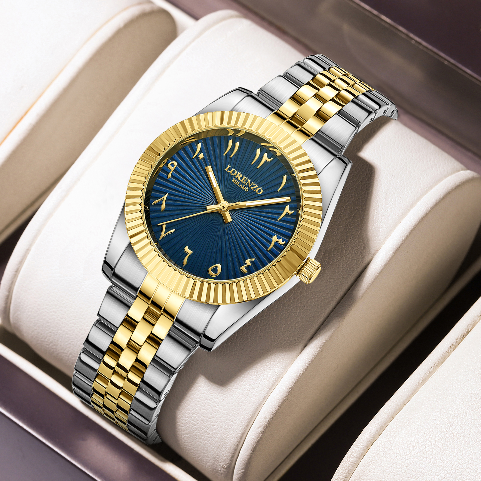 Lorenzo Starburst Arabic Silver Gold Blue - 8