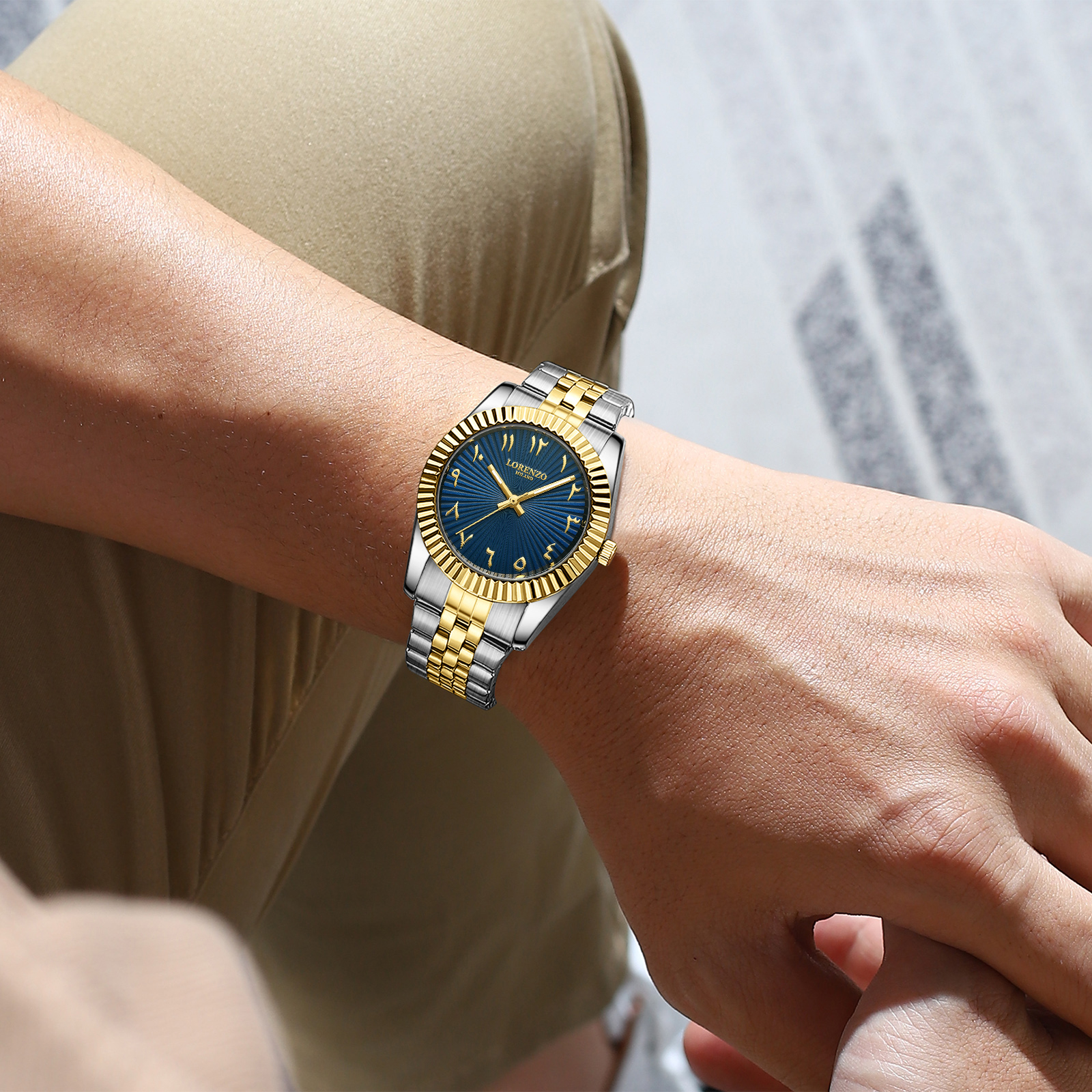 Lorenzo Starburst Arabic Silver Gold Blue - 7