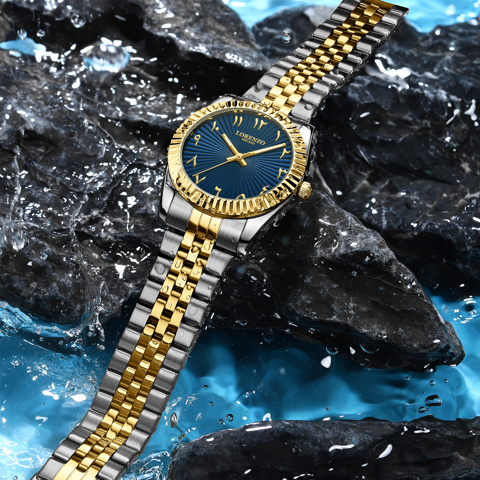Lorenzo Starburst Arabic Silver Gold Blue - 5