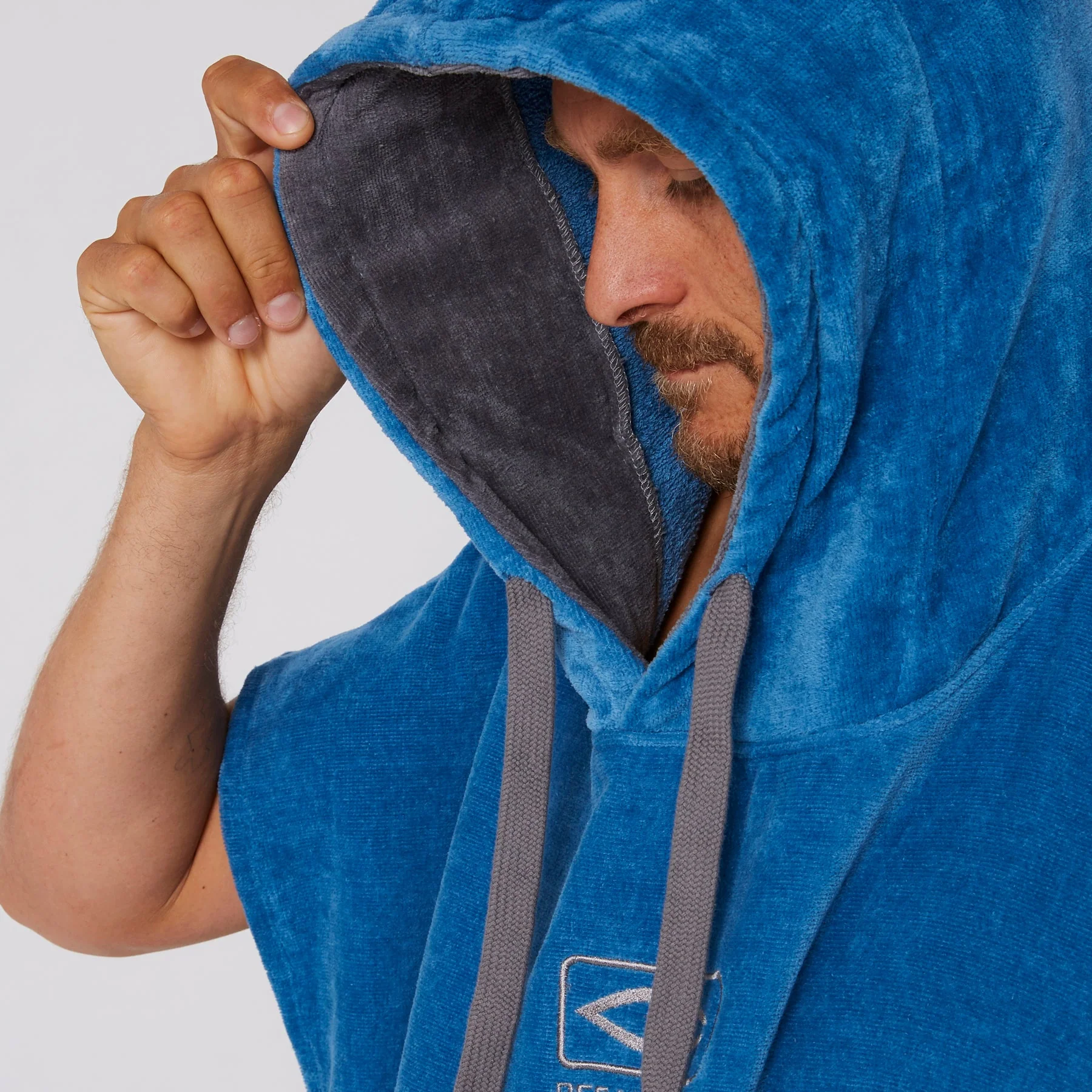 Ocean & Earth Day Break Hooded Poncho Blue - 5