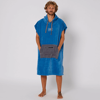 Ocean & Earth Day Break Hooded Poncho Blue