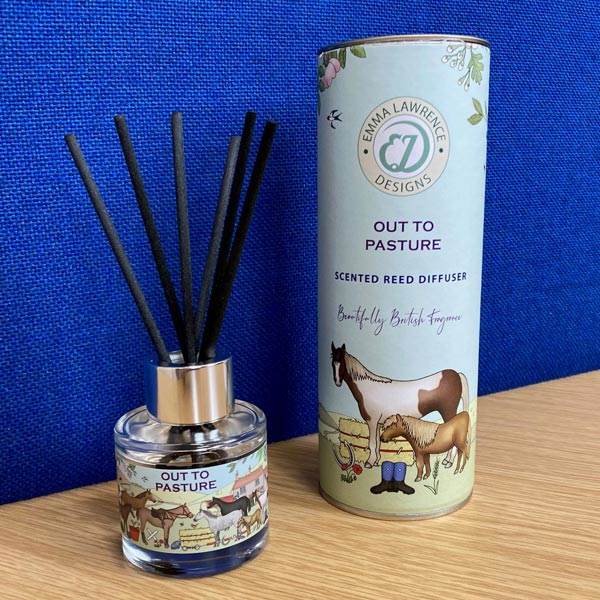 Reed Diffuser Emma Lawrence Designs Horse Motif Out To Pastures - 2