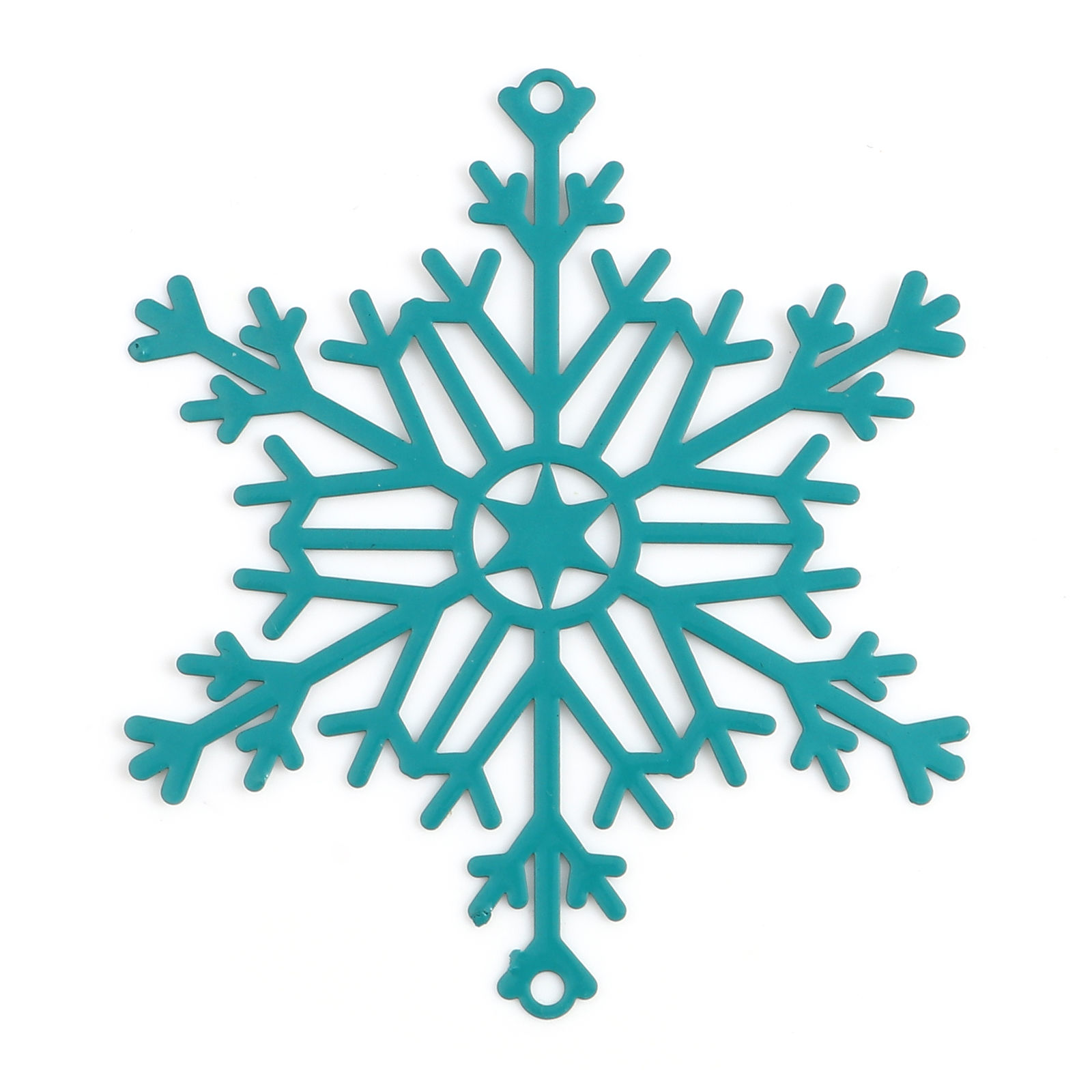 Charm Snowflake filligree ,   teal