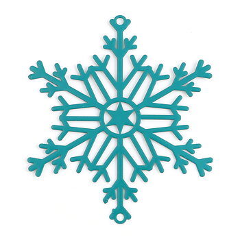 Charm Snowflake filligree ,   teal