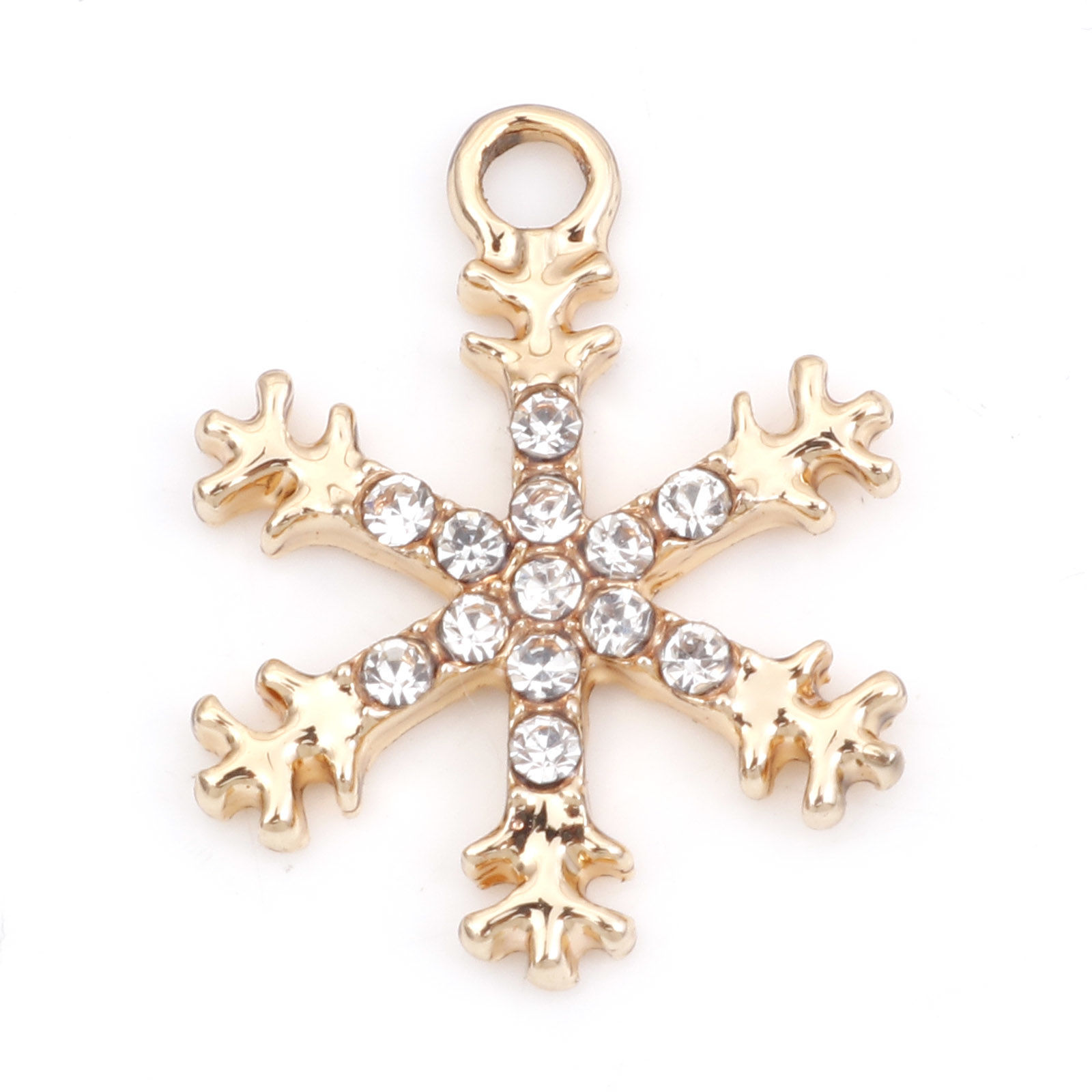 Berlock -Snöflinga Guld m rhinestones