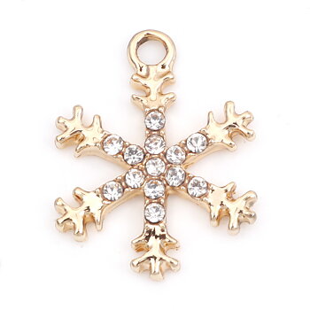 Berlock - Gold snowflake w rhinestones