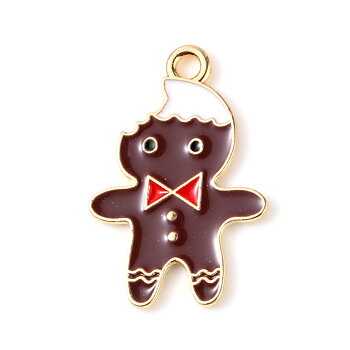 Charm , Enamel  Gingerbread,  brown