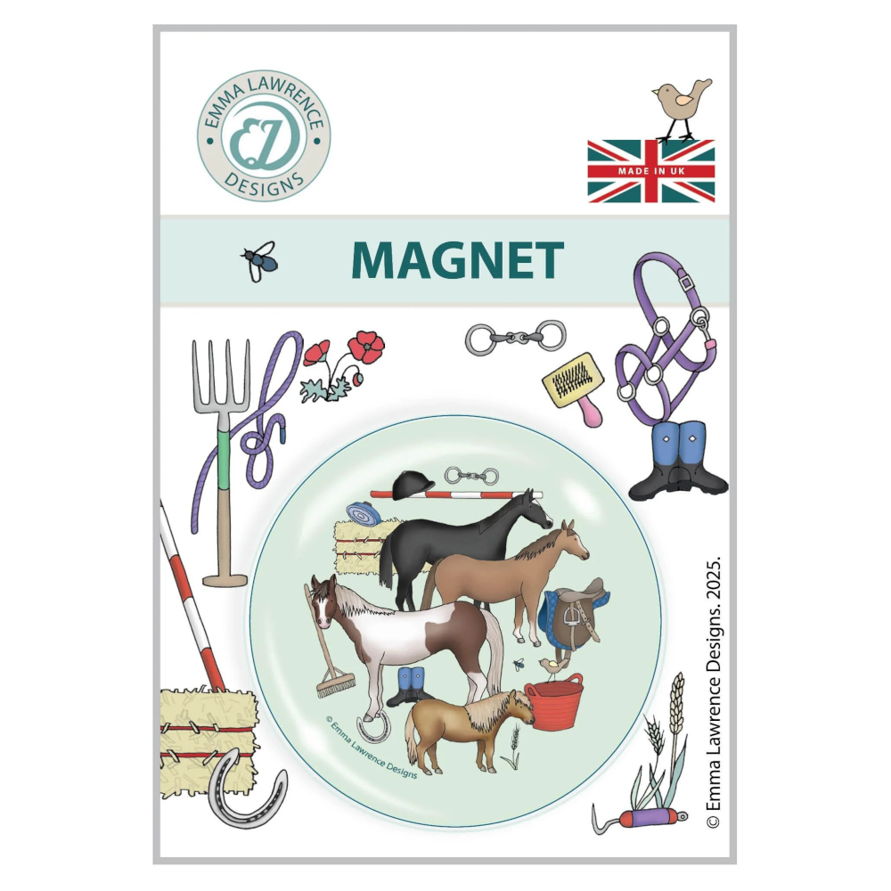 Fridge Magnet Emma Lawrence Designs Horse Motif Horses - 2