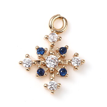 Berlock - Gold snowflake w rhinestones, blue