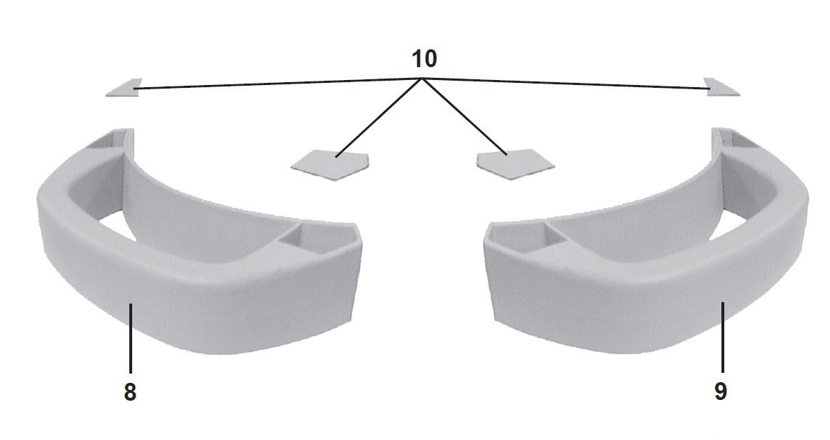 Cover plug set (No. 10) for pull handle NCS4500 gray - 2