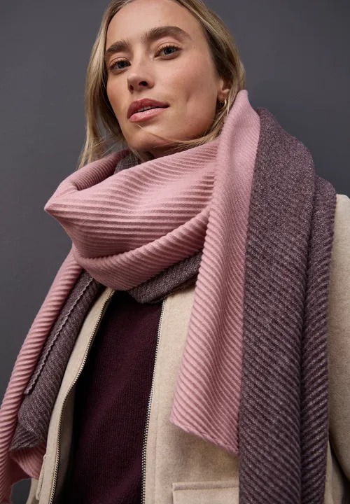 2 Color Warm Plissé Longscarf - Street One