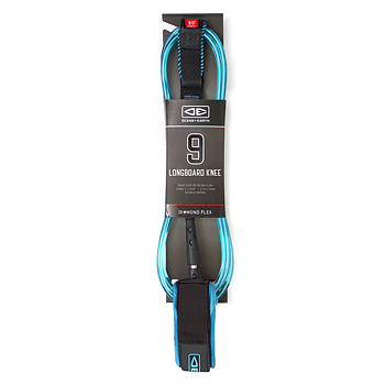 Ocean & Earth Diamond Flex Longboard Leash Knee 9" Blue