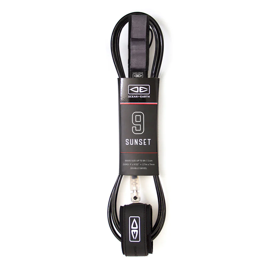 Ocean & Earth Sunset Moulded Leash 9" Black