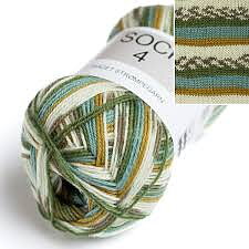 Hjertegarn Sock 4 Print 0045 Stickfasthet 30m/10 cm på stickor 3,00 mm