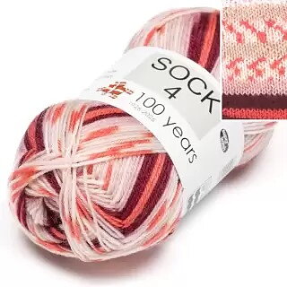 Hjertegarn Sock 4 Print 5031 Stickfasthet 30m/10 cm på stickor 3,00 mm