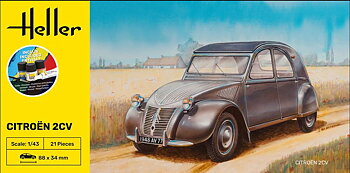 1/43 KIT Citroen 2 CV COMPLETE w.  Glue, Paint,Brush