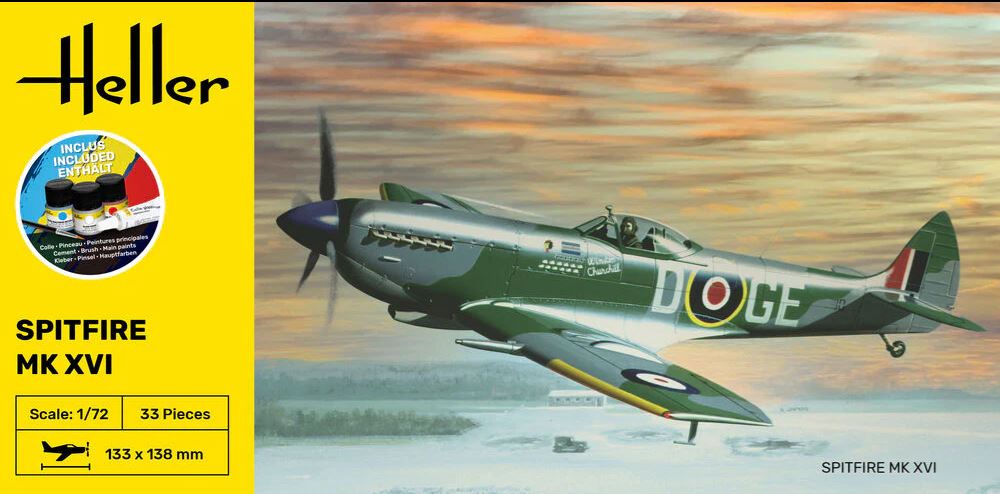 1/72 SpitfireCOMPLETE w.  Glue, Paint,Brush